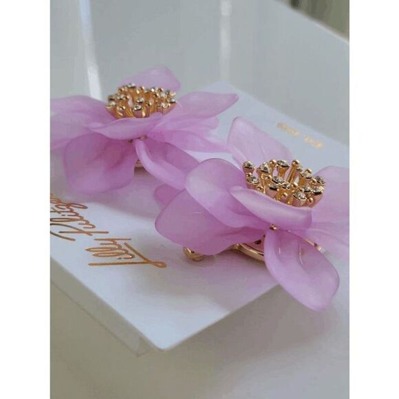 🌺 LILLY PULITZER Oversized Orchid Garden Earrings NEW WITH GIFT BAG - Picture 6 of 14